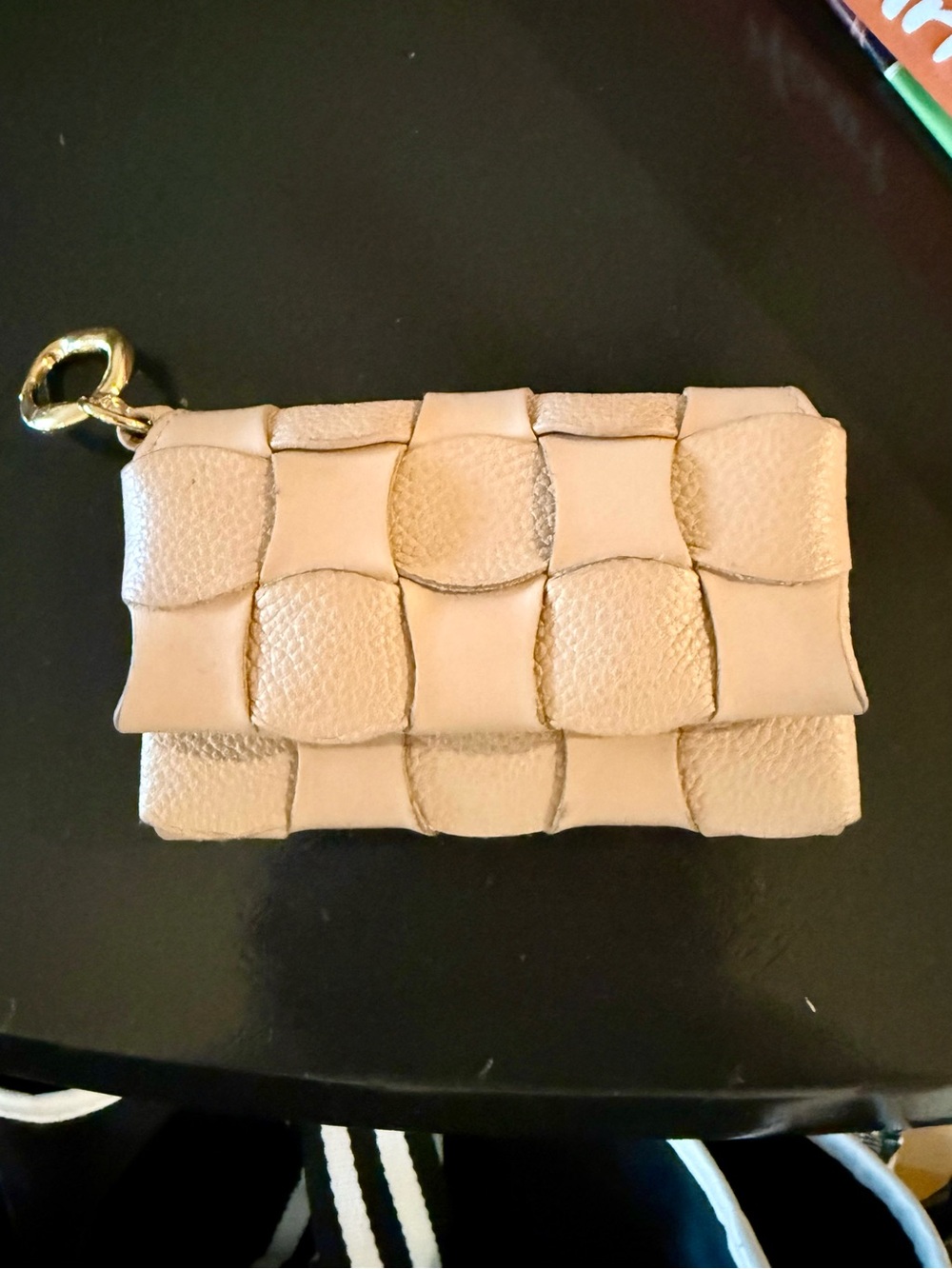 Polene Beige Woven Leather Key & Card Holder - Picture 8 of 9
